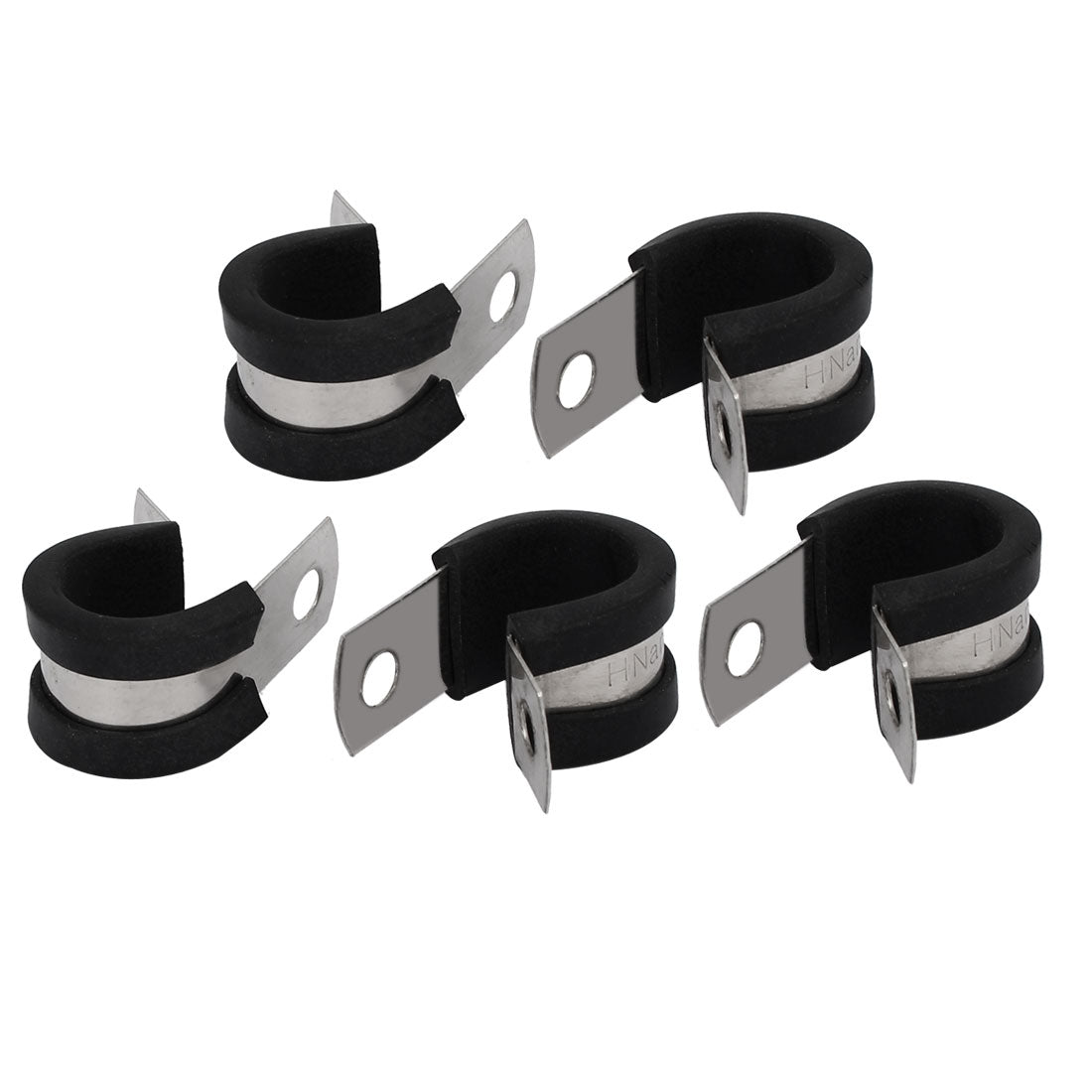 Harfington 15mm Dia EPDM Rubber Lined P Clips Cable Hose Pipe Clamps Holder 5pcs