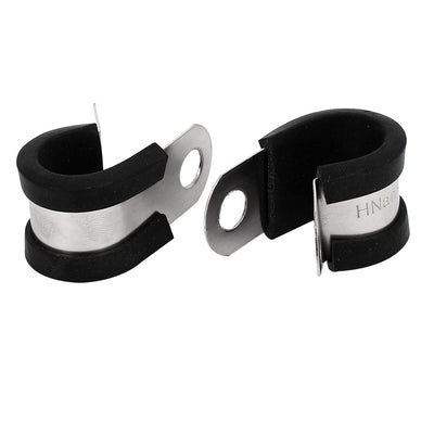 Harfington 15mm Dia EPDM Rubber Lined P Clips Water Pipe Tube Clamps Holder 5pcs