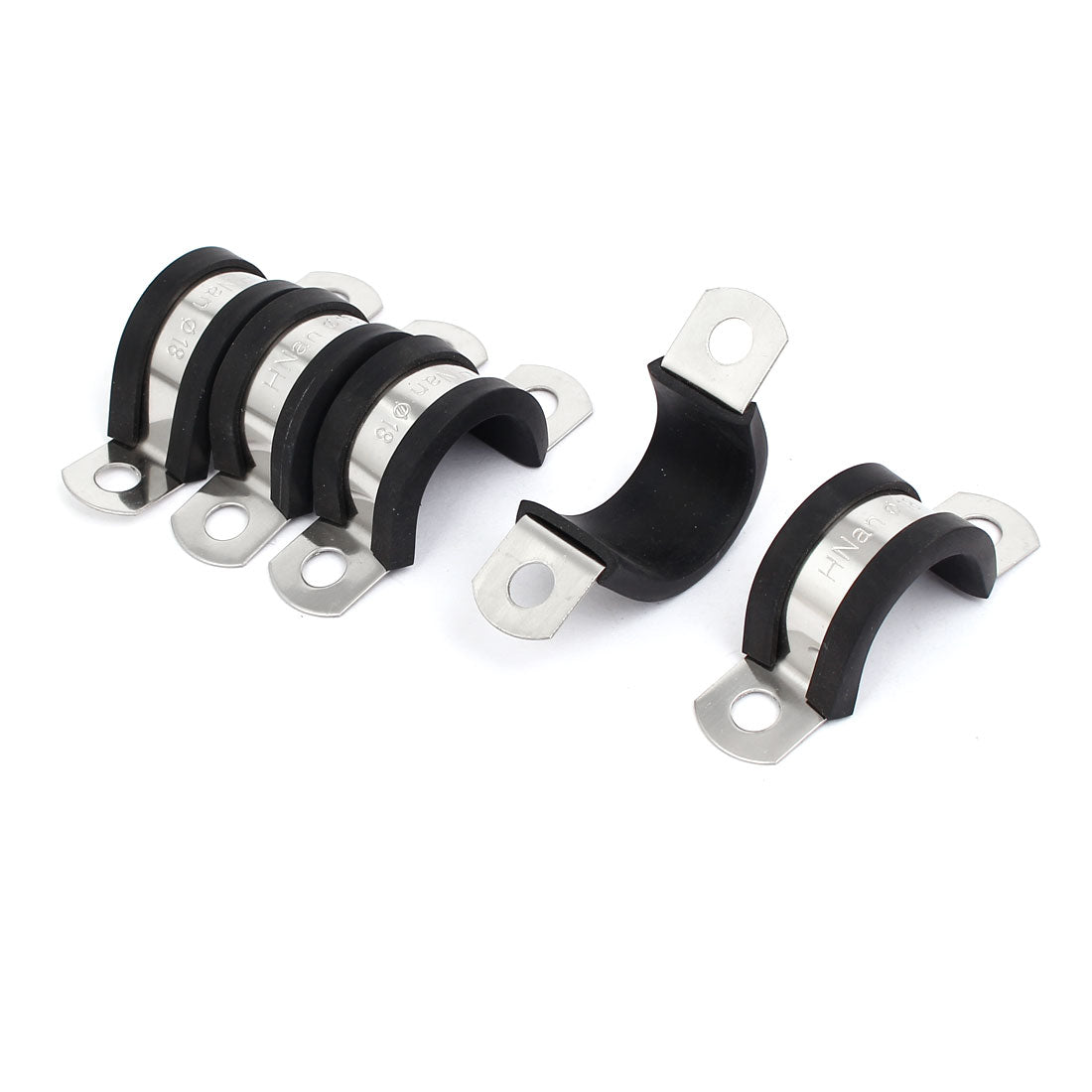 Harfington 18 mm Durchmesser, EPDM-Gummi ausgekleidet, U-förmige Rohrklemmen, 5 Stück