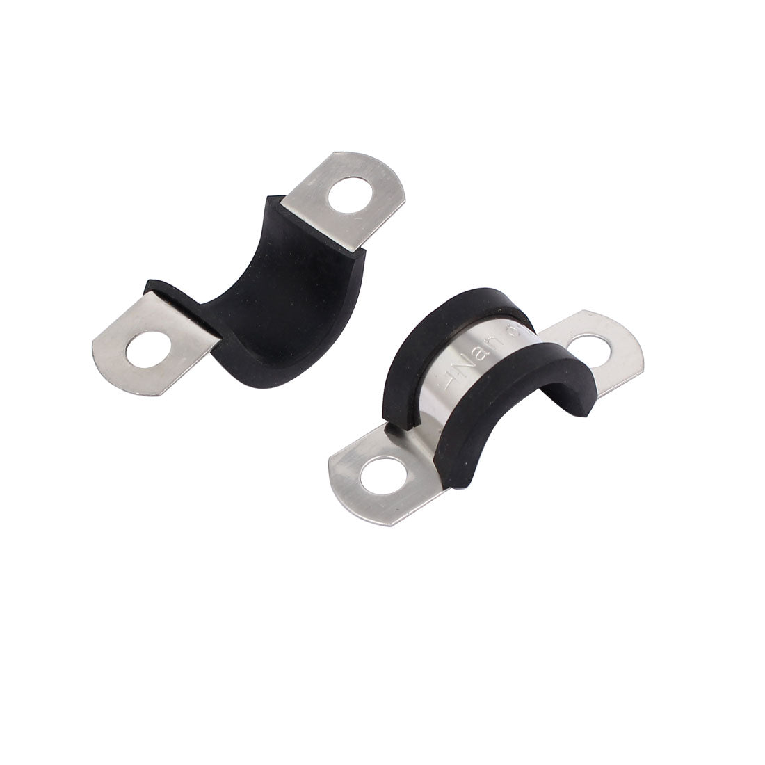 Harfington 14mm Dia EPDM Rubber Lined U Shaped Pipe Tube Wire Clamps Clips 3pcs