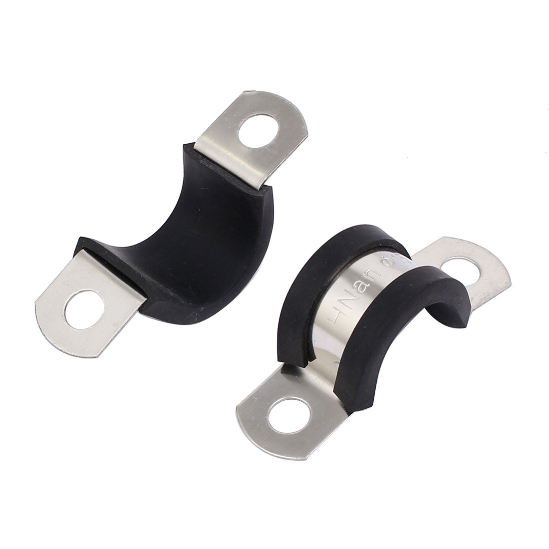 Harfington 15mm Dia EPDM Rubber Lined U Shaped Pipe Tube Wire Clamps Clips 3pcs