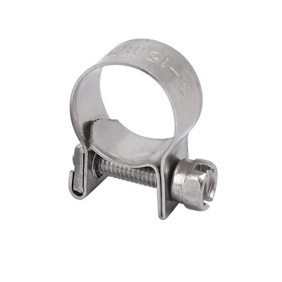 Harfington 13mm-15mm 304 Stainless Steel Screw Mounted Adjustable Pipe Hose Clamps 4pcs