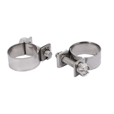 Harfington 15mm-17mm 304 Stainless Steel Screw Mounted Adjustable Pipe Hose Clamps 2pcs