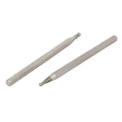 Harfington 2.35mm Shank 1.2mm Dia Diamond Head Ball Shaped Grinding Mounted Point Bit 20pcs