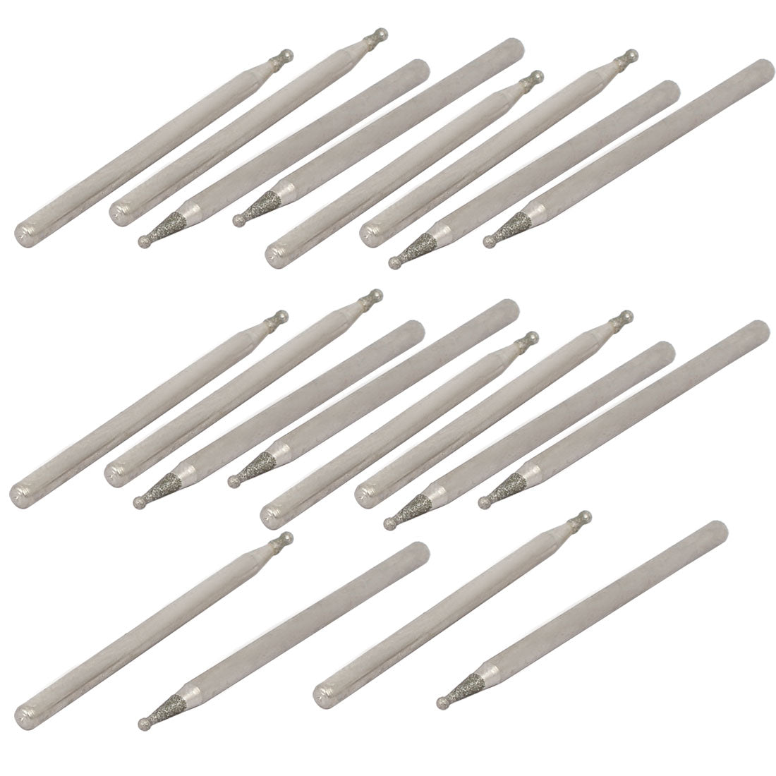 Harfington 2.35mm Shank 1.2mm Dia Diamond Head Ball Shaped Grinding Mounted Point Bit 20pcs