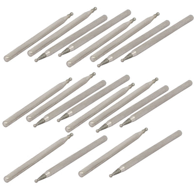 Harfington 2.35mm Shank 1.2mm Dia Diamond Head Ball Shaped Grinding Mounted Point Bit 20pcs