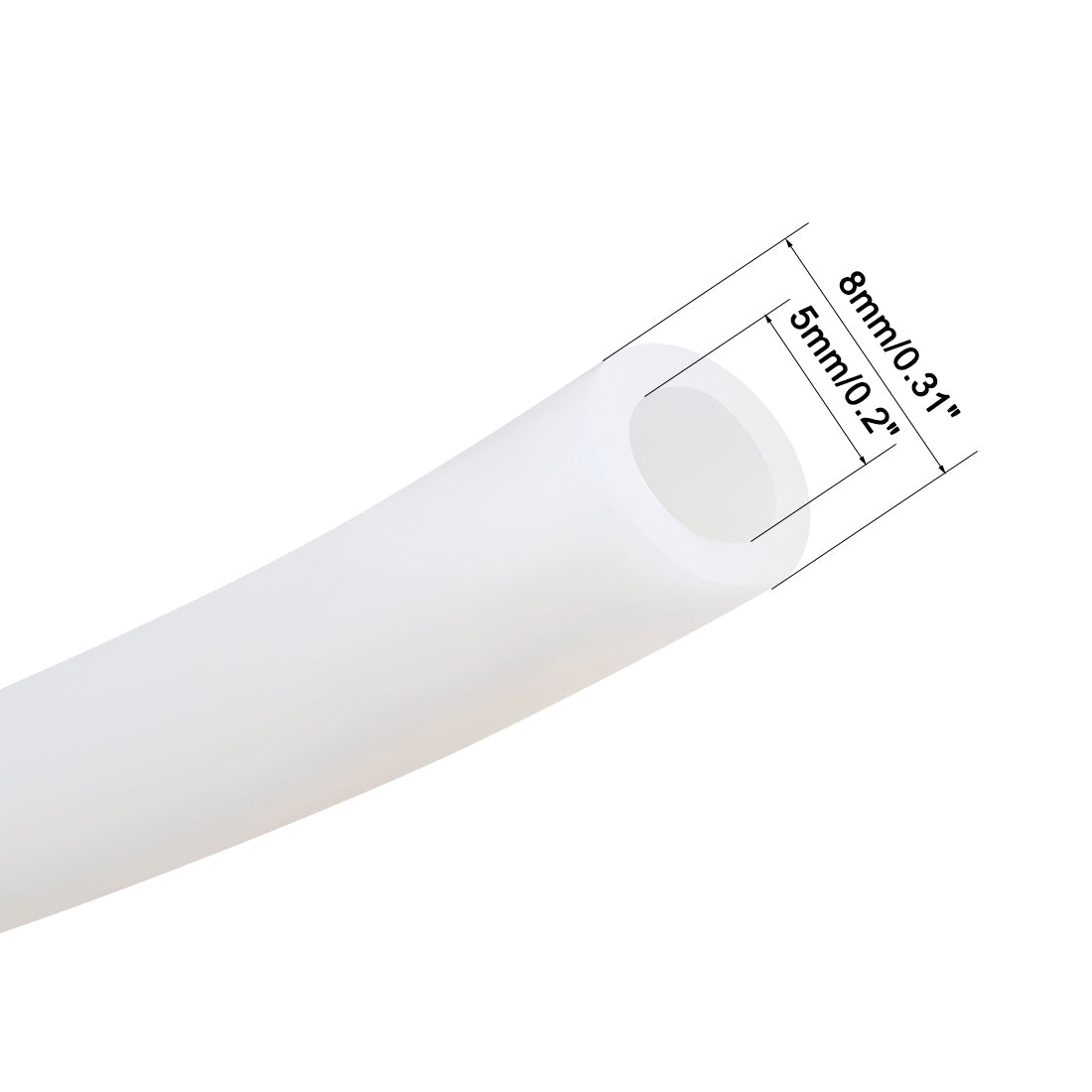 Harfington Silicone Tube 0.5m Flexible  Rubber Tubing Water Air Hose