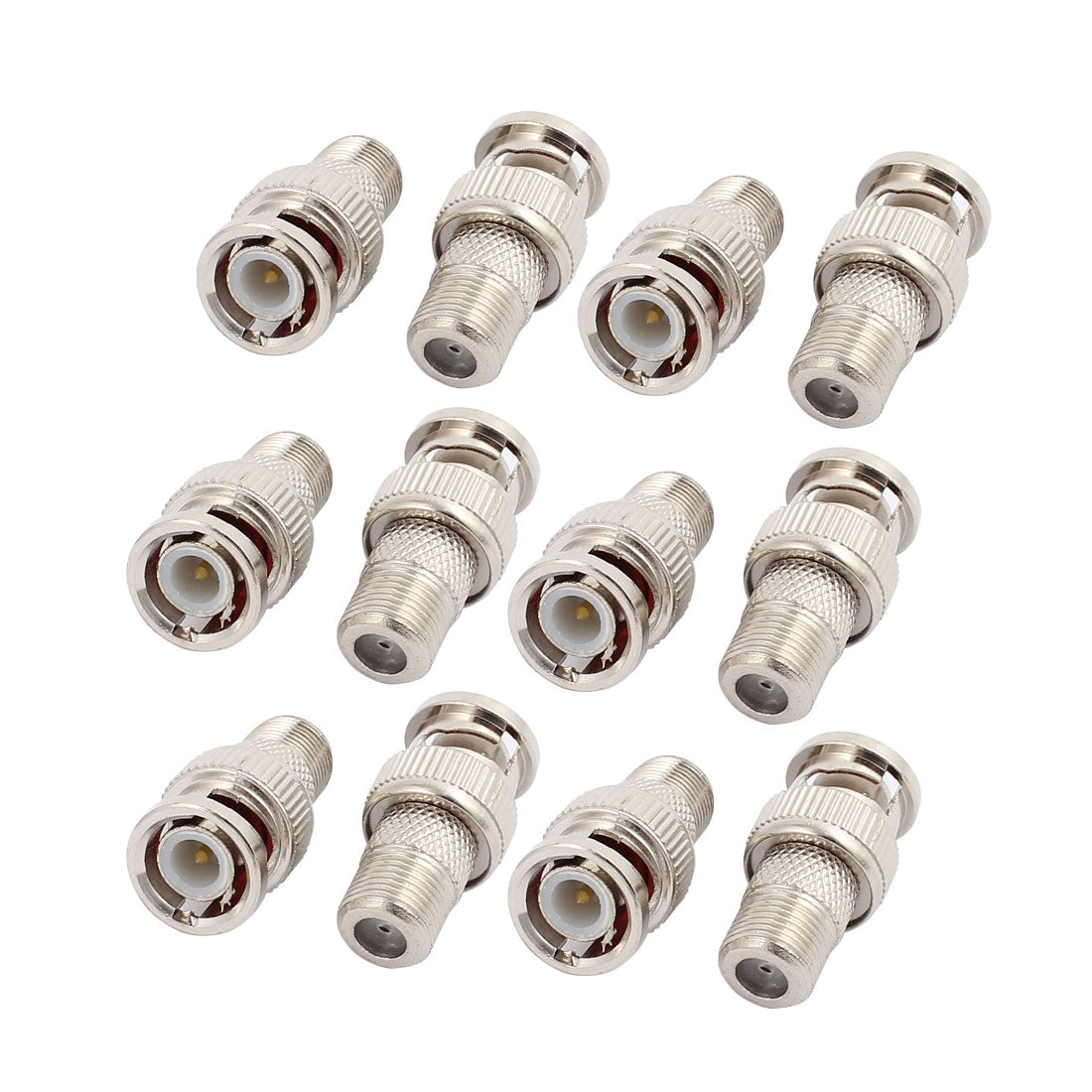 Harfington 12Pcs BNC Male to F-Type Female Connector RF Coax Cable Video Adapter Connector