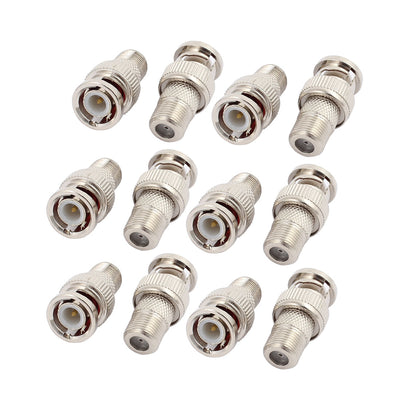 Harfington 12Pcs BNC Male to F-Type Female Connector RF Coax Cable Video Adapter Connector