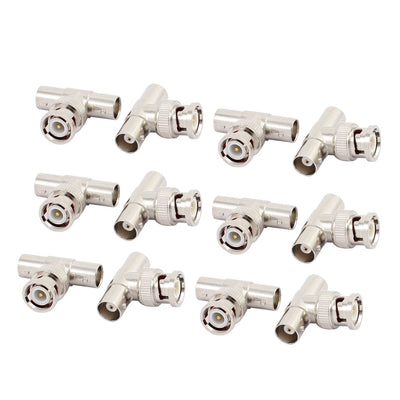 Harfington 12Pcs T type 1 BNC Male to 2 BNC Female Jack RF Connector Adapter for CCTV Camera