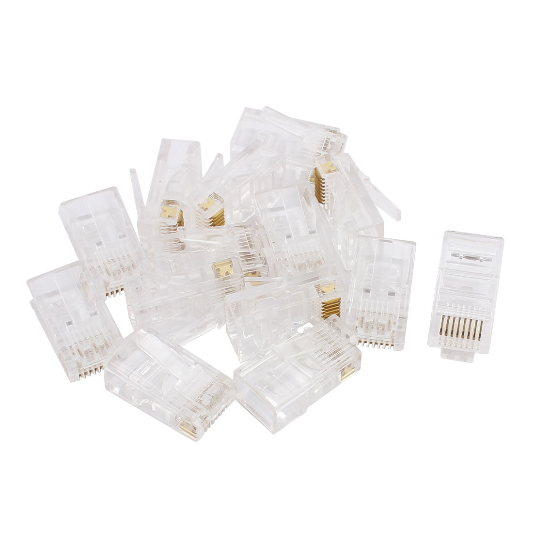 Harfington 14Pcs RJ45 8P8C Modular Network Crimping Ethernet Cord Wire Adapter Connector