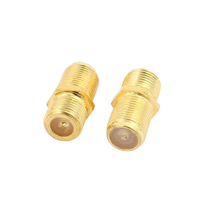 Harfington 12Pcs Gold Plated F Type Female to Female Straight RF Coax TV Adapter Connectors