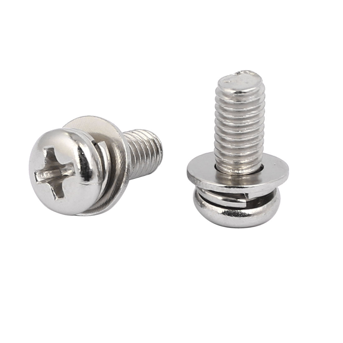 Harfington M5 x 12mm Metal Phillips Pan Head Screws Nuts w Washers 10 Sets