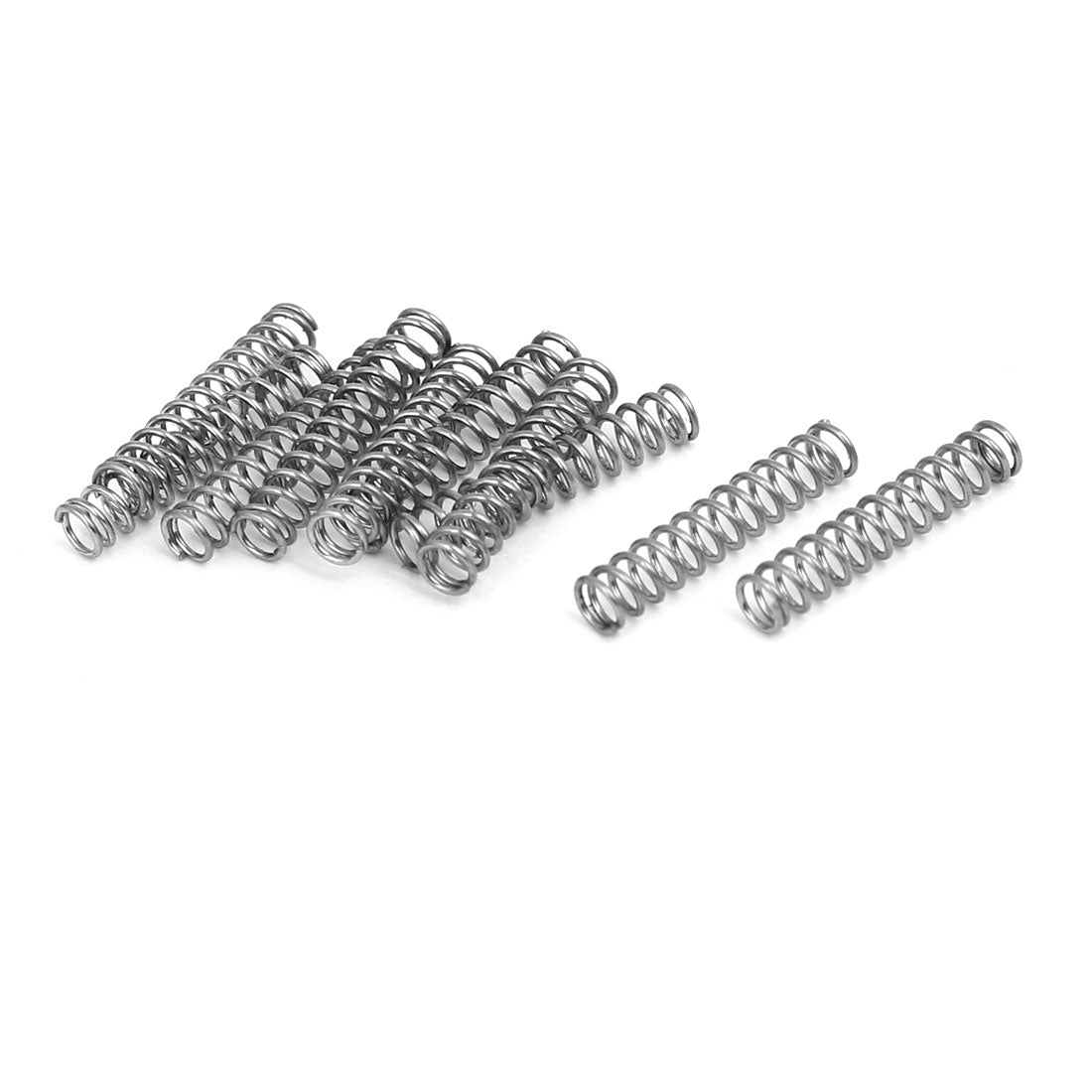 Harfington 0.4mmx3mmx15mm 304 Stainless Steel Compression Springs Silver Tone 10pcs