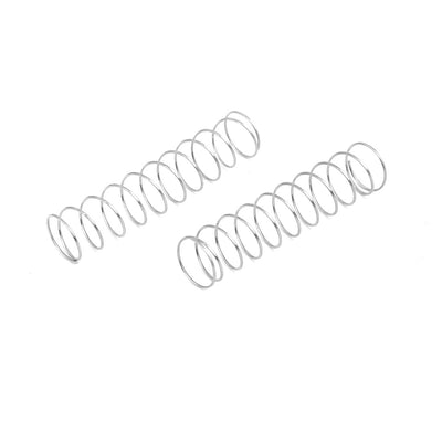 Harfington 0.4mmx8mmx35mm 304 Stainless Steel Compression Springs Silver Tone 10pcs