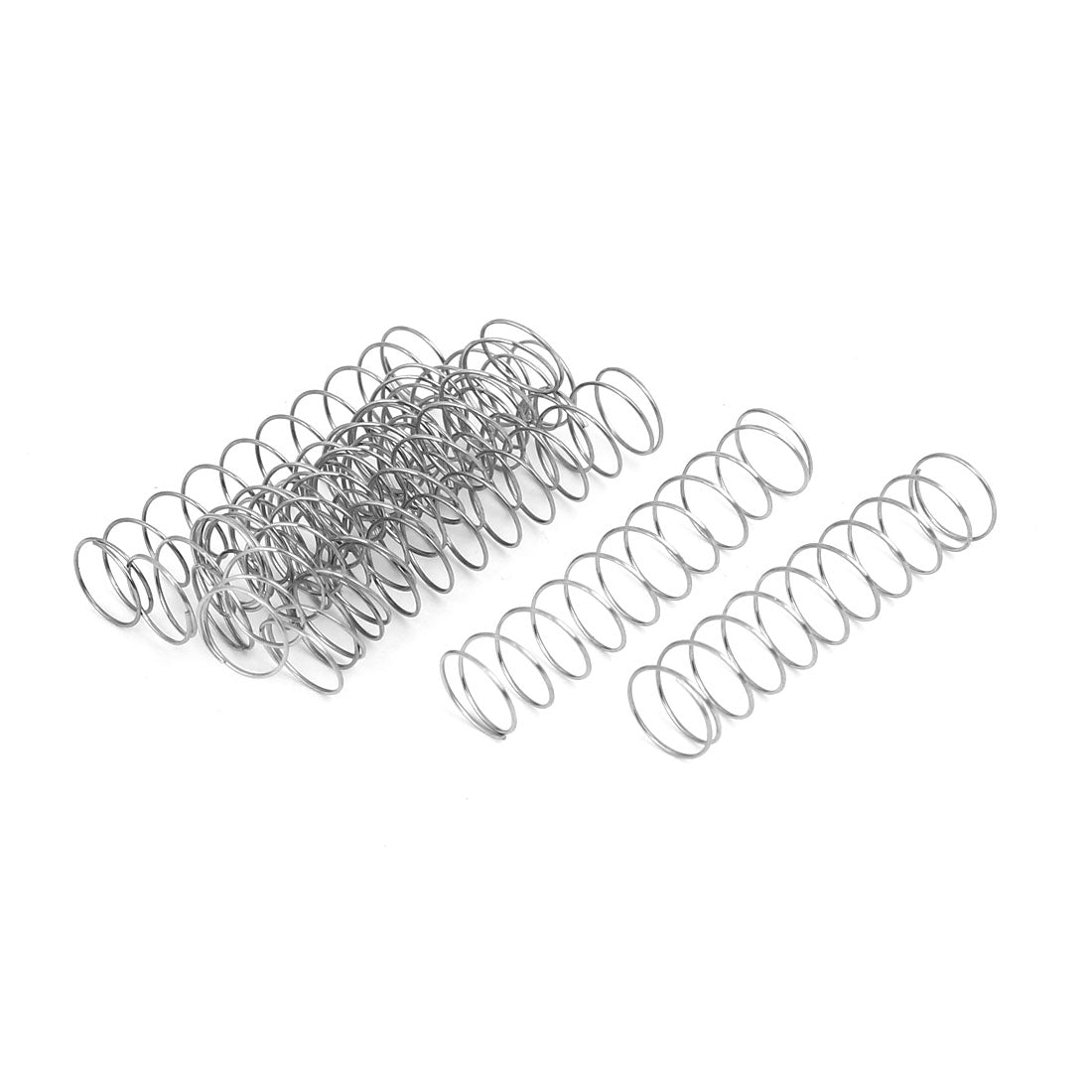 Harfington 0.4mmx8mmx35mm 304 Stainless Steel Compression Springs Silver Tone 10pcs