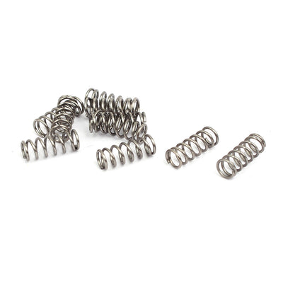 Harfington 0.5mmx4mmx10mm 304 Stainless Steel Compression Springs Silver Tone 10pcs