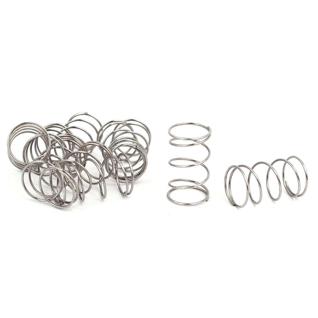 Harfington 0.5mmx9mmx15mm 304 Stainless Steel Compression Springs Silver Tone 10pcs