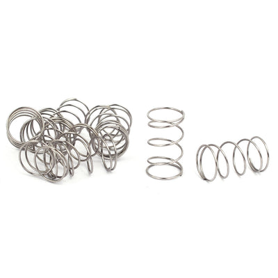 Harfington 0.5mmx9mmx15mm 304 Stainless Steel Compression Springs Silver Tone 10pcs