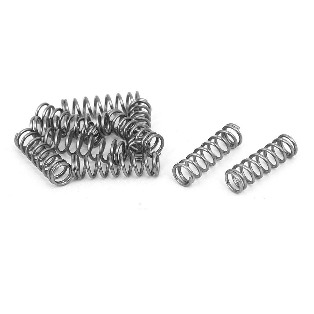 Harfington 0.8mmx6mmx20mm 304 Stainless Steel Compression Springs Silver Tone 10pcs