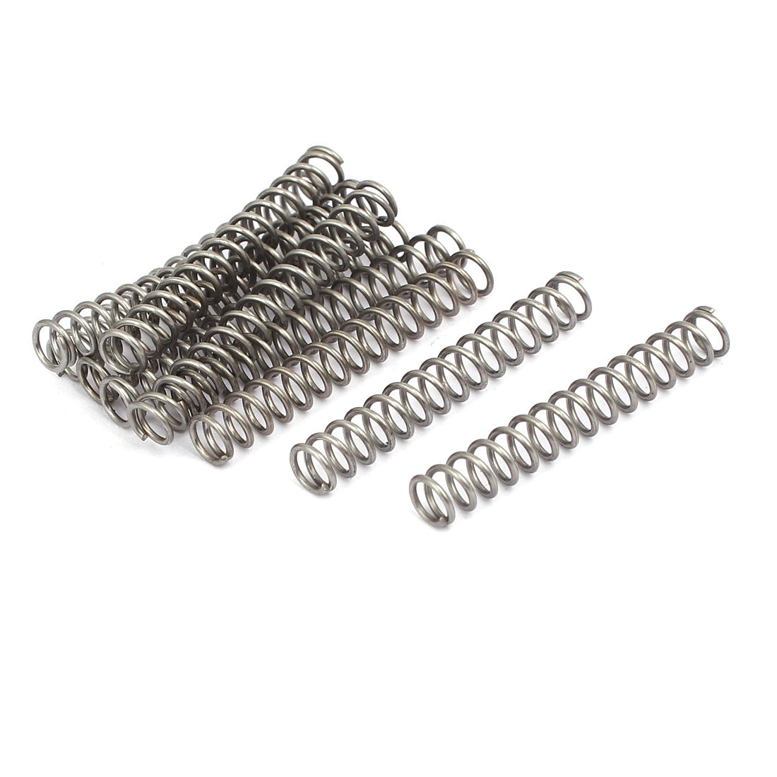 Harfington 0.8mmx6mmx40mm 304 Stainless Steel Compression Springs Silver Tone 10pcs