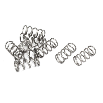 Harfington 0.8mmx7mmx15mm 304 Stainless Steel Compression Springs 10pcs