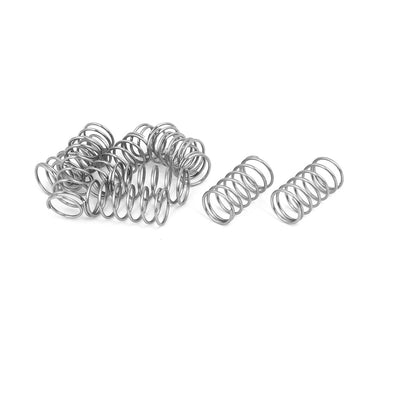 Harfington 0.8mmx10mmx25mm 304 Stainless Steel Compression Springs Silver Tone 10pcs
