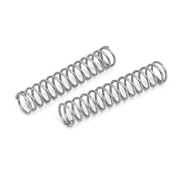 Harfington 1mmx10mmx50mm 304 Stainless Steel Compression Springs Silver Tone 10pcs
