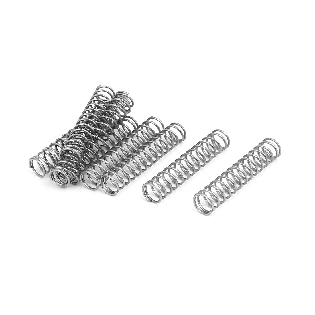 Harfington 1mmx10mmx50mm 304 Stainless Steel Compression Springs Silver Tone 10pcs