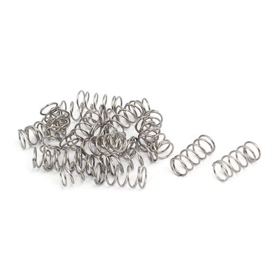 Harfington 0.8mmx9mmx20mm 304 Stainless Steel Compression Springs Silver Tone 20pcs