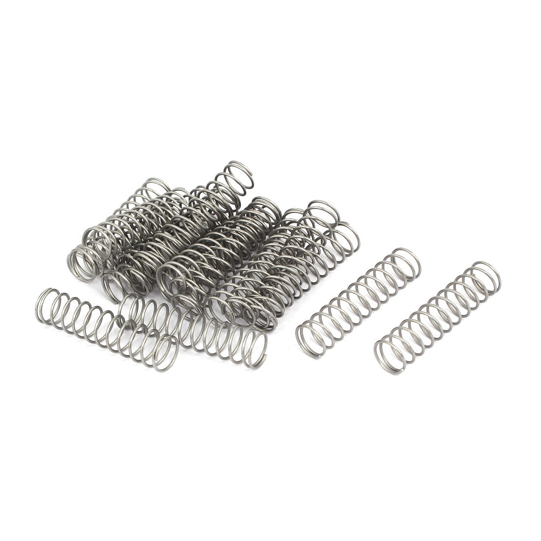 Harfington 0.8mmx10mmx40mm 304 Stainless Steel Compression Springs Silver Tone 20pcs