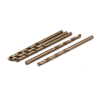 Harfington 3.5mm Drilling Dia 70mm Long M35 HSS Cobalt Spiral Flute Twist Drill Bits 5pcs