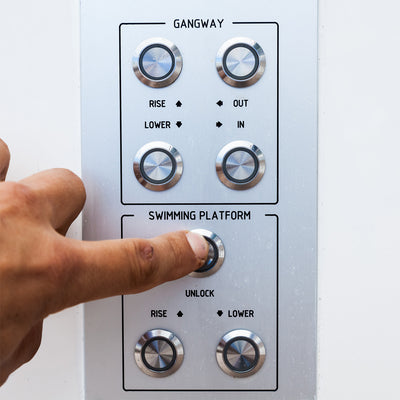 Harfington 16mm Dia Flat Cap Latching Stainless Steel Metal Push Button Switch Red Light