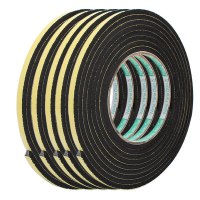 Harfington Thick Width Length Dual Side Shockproof EVA Sponge Tape, Yellow Black, Pack of 5