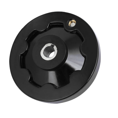 Harfington 10mm Bore 80mm Outer Dia Revolving Handle Lathe Hand Wheel Machinery Tool Black