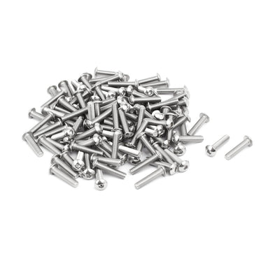 Harfington M4x18mm 304 Stainless Steel Button Head Hex Socket Cap Screws Bolts 120pcs