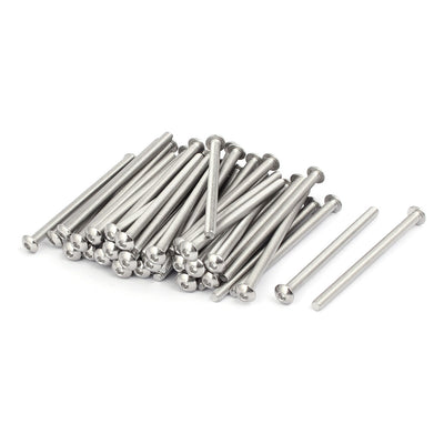 Harfington M4x60mm 304 Stainless Steel Button Head Hex Socket Cap Screws Bolts 55pcs