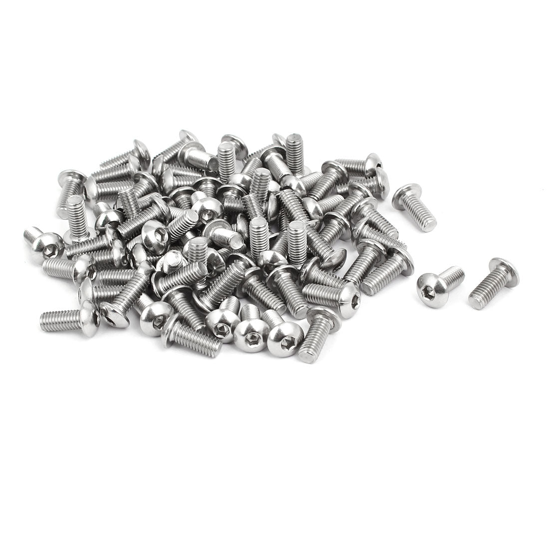Harfington M5x12mm 304 Stainless Steel Button Head Hex Socket Cap Screws Bolts 80pcs