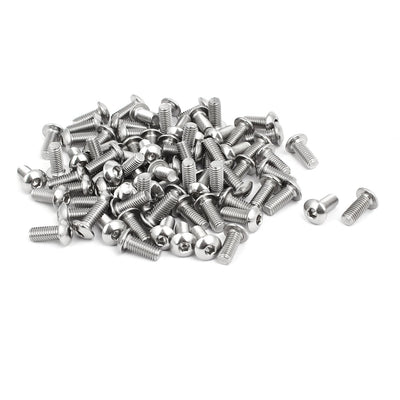 Harfington M5x12mm 304 Stainless Steel Button Head Hex Socket Cap Screws Bolts 80pcs