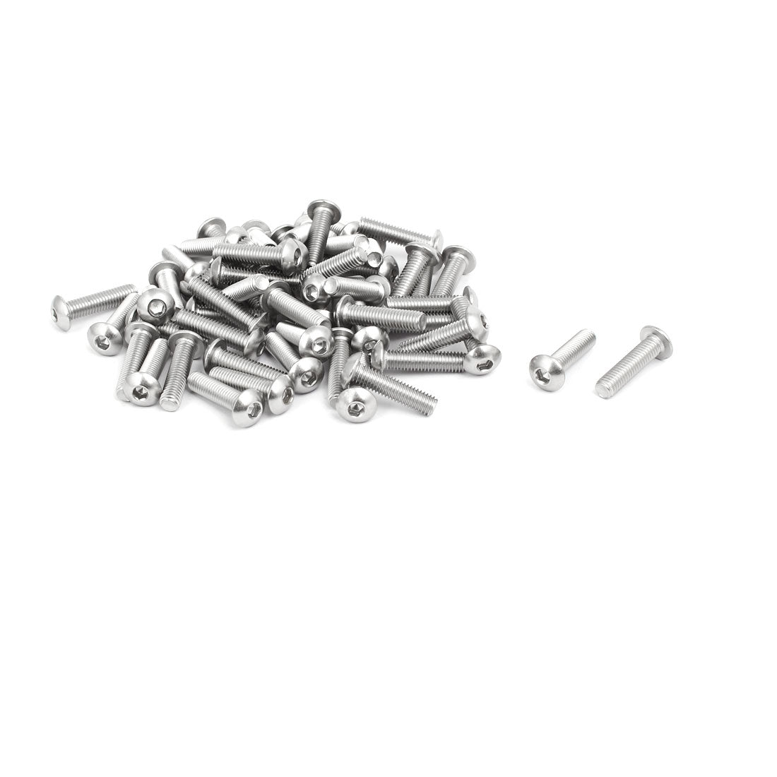 Harfington M5x20mm 304 Stainless Steel Button Head Hex Socket Cap Screws Bolts 55pcs
