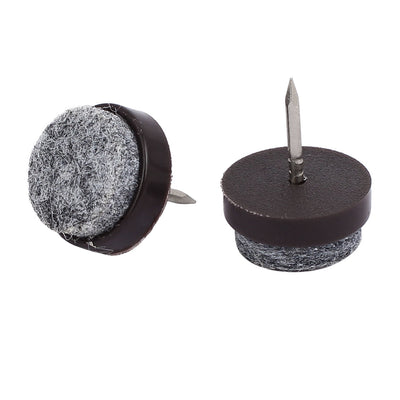 Harfington 17mm Dia Nail-on Anti-Sliding Glide Felt Pad 12pcs for Wooden Furniture Feet