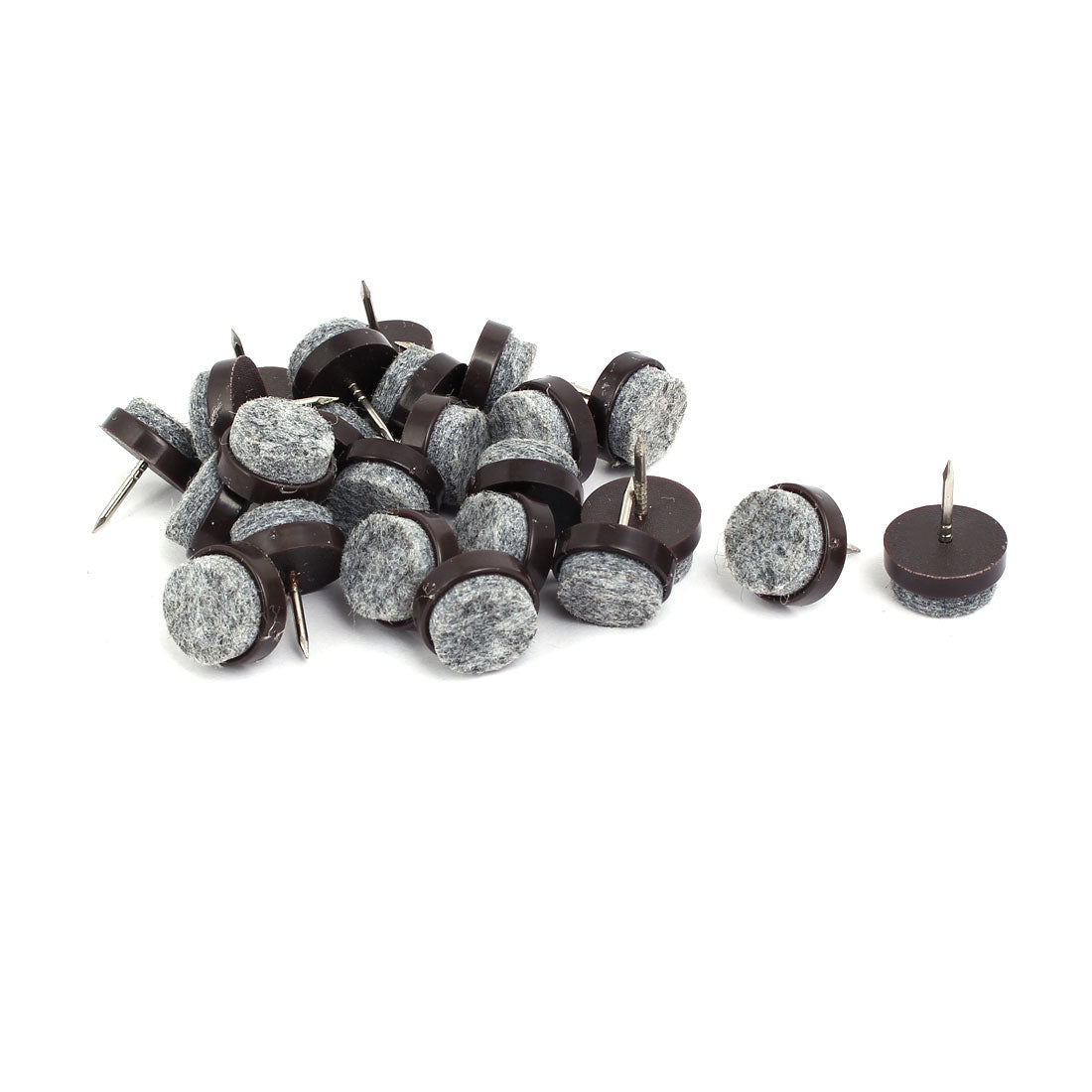 Harfington 17mm Dia Nail-on Anti-Sliding Glide Felt Pad 24pcs for Wooden Furniture Feet