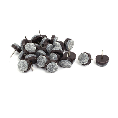 Harfington 17mm Dia Nail-on Anti-Sliding Glide Felt Pad 24pcs for Wooden Furniture Feet