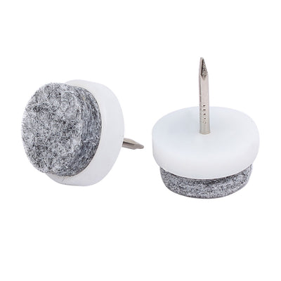 Harfington 17mm Dia Nail-on Anti-Sliding Felt Pad 12pcs for Wooden Furniture Chair Table Leg Feet