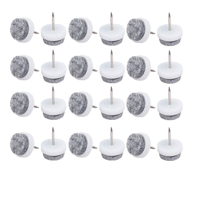 Harfington 17mm Dia Nail-on Anti-Sliding Felt Pad 24pcs for Wooden Furniture Chair Table Leg Feet
