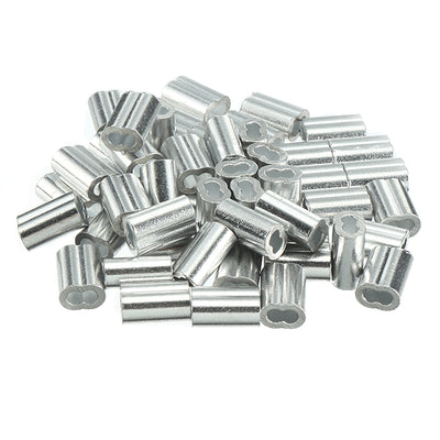 Harfington 1.2mm Cable Wire Rope Aluminum Sleeves Clip Crimping Loop 50pcs