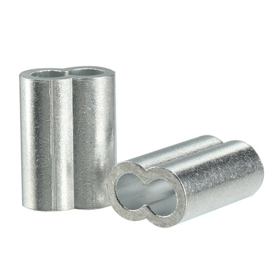 Harfington 8mm 5/16-inch Cable Wire Rope Aluminum Sleeves Clip Crimping Loop 10pcs