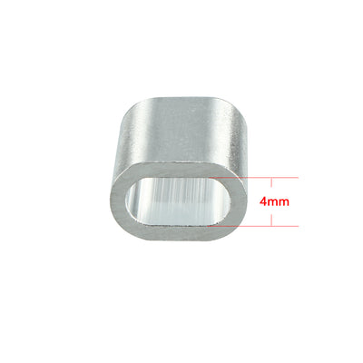 Harfington 4mm 5/32-inch Cable Wire Rope Aluminum Oval Sleeves Clips Crimping Loops 25pcs