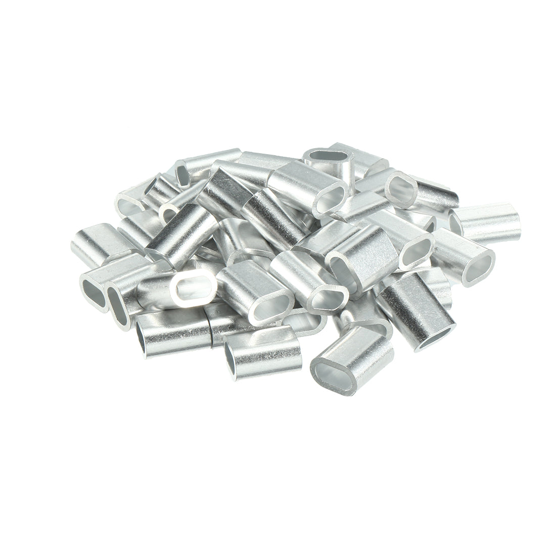 Harfington 4mm 5/32-inch Cable Wire Rope Aluminum Oval Sleeves Clips Crimping Loops 25pcs
