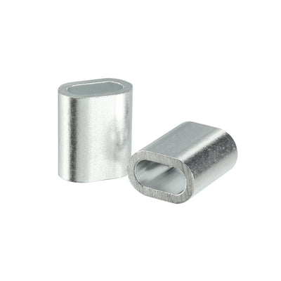 Harfington 4mm 5/32-inch Cable Wire Rope Aluminum Oval Sleeves Clips Crimping Loops 25pcs
